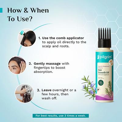 Pilgrim Spanish Rosemary & Biotin Hair Growth Oil to Controls Hair Fall & Strengthens Hair 100 ml - Hair Oils