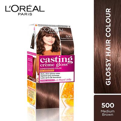 L'Oreal Paris Casting Creme Gloss Hair Color, 500 Medium Brown 159.5 Gm - Crème