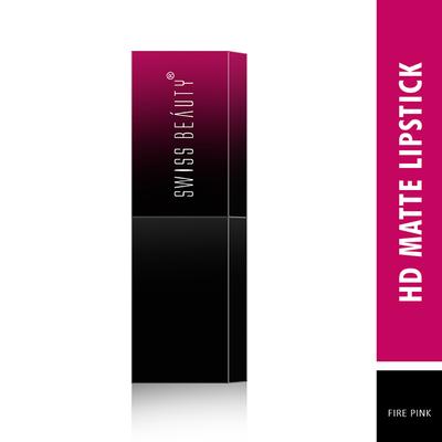 Swiss Beauty HD Matte Lipstick - (Fire Pink) 3.5 gm - Lipsticks