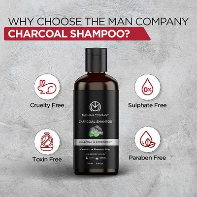The Man Company Charcoal Shampoo for Oily Scalp - Peppermint & Clove 250 ml - Shampoos
