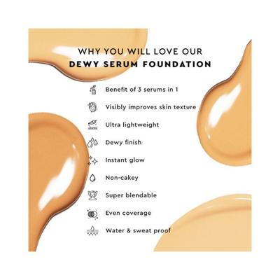Kiro Daily Dewy Serum Foundation Hyaluronic Acid+ Vitamin C+ Niacinamide- Almond Beige 03 30ml - Foundation