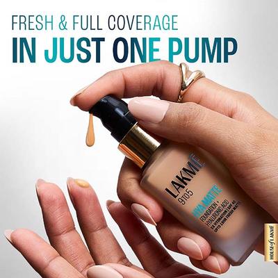 Lakme 9to5 Hya Matte Foundation + Hyaluronic Acid Cool Cinnamon 25 ml - Foundation