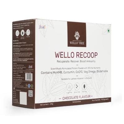 WelloTree Wello Recoop Protein Powder - Chocolate Flavour (Pack Of 15 x 21g) 1's - Protein Drink