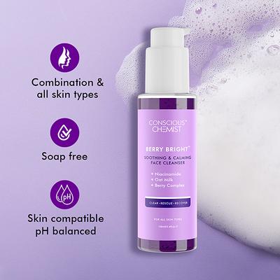 Conscious Chemist Niacinamide, Berry 100ml - Face Wash & Cleansers