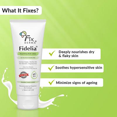 Fixderma Fidelia Nourishing Body Lotion, Moisturizer For Face & Body 100 ml - Face Moisturizers