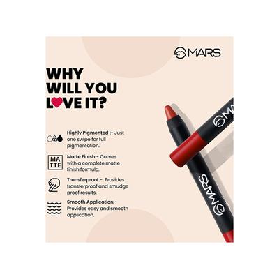 Mars Won'T Budge Won'T Smudge Lip Crayon - No Boundaries 3.5 gm - Lip Crayons