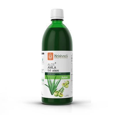 Krishna's Herbal & Ayurveda Aloe+Amla Juice 500 ml - Ayurvedic Juices