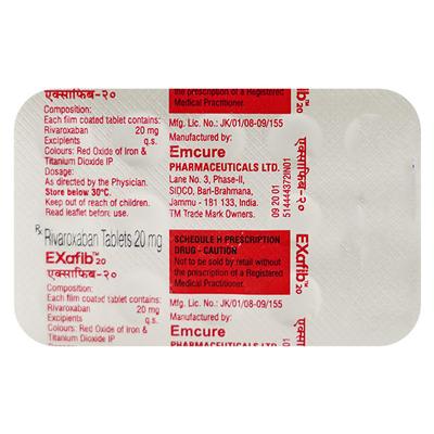 EXAFIB 20 Tablet 14's - Blood Clot-Ant