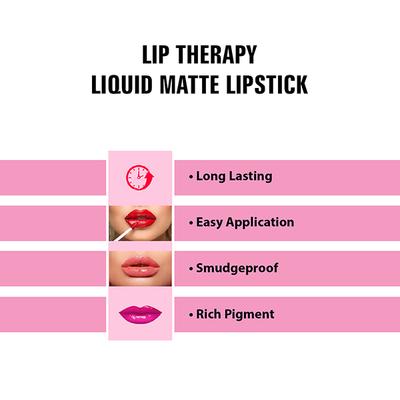 Matt Look Lip Therapy Non Transfer Long Lasting Liquid Matt Lipstick for Hydrated, Hot-Red 5 ml - Liquid Lipsticks