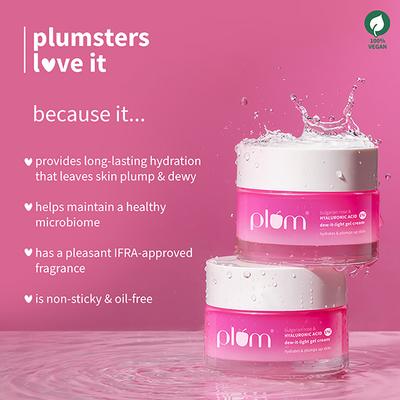 Plum 1% Hyaluronic Acid Dew It Light Gel Moisturizer, Bulgarian Rose Oil-Free, Lasting Hydration 50 g - Face Moisturizers