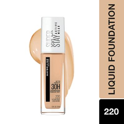 Maybelline New York Super Stay 24H Full coverage Liquid Foundation,Natural Beige 220 30 gm - Foundation