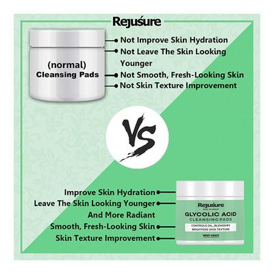 Rejusure Glycolic Acid Cleansing Pad 50's - Cotton Buds & Balls