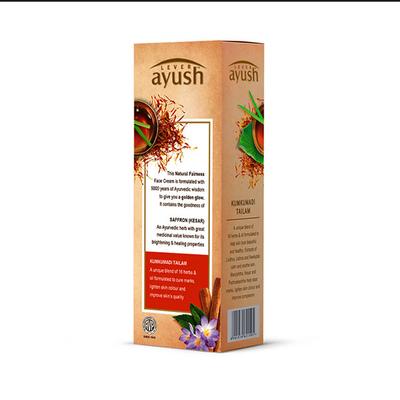 Lever Ayush Natural Fairness Saffron Face Cream, Improves complexion with golden glow 50 gm - Face Moisturizers