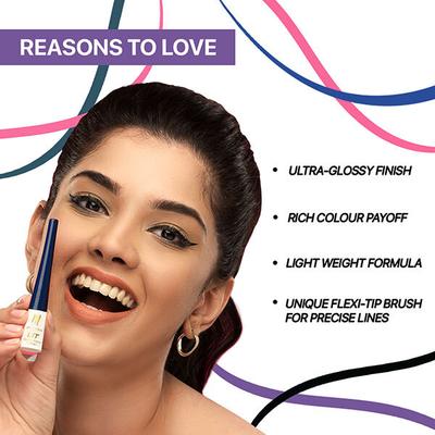 MyGlamm LIT Glossy Liquid Eyeliner-Blue Birthday 3.5 ml - Eyeliners