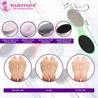 Majestique 4 in 1 Compact Foot Care for Legs - Foot Brush and Pedicure Tool - Color May Vary 1's - Manicure & Pedicure Kits