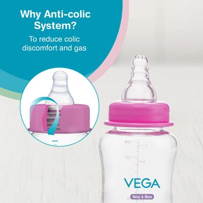 Vega Baby & Mom Tritan Feeding Bottle Regular Neck - Pink 150ml - Feeding & Nursing