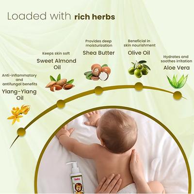 Baby Organo Ayurvedic Nourishing Baby Lotion - Wheat Germ & Ylang Ylang Oil 200 ml - Creams, Lotions & Oils