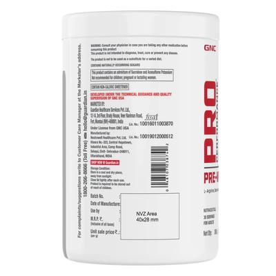 GNC Pro Performance Pre Workout Powder - Lemon 360gm - Workout Essentials