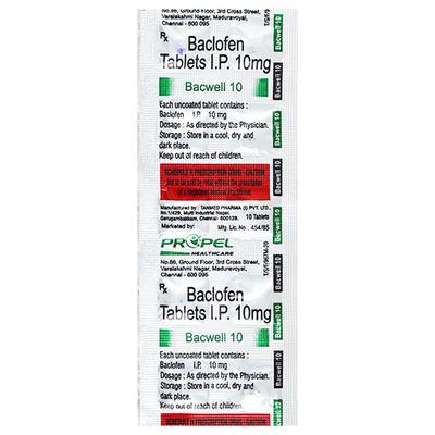 BACWELL 10 Tablet 10's - Muscle Cramps/Spasticity-Mus