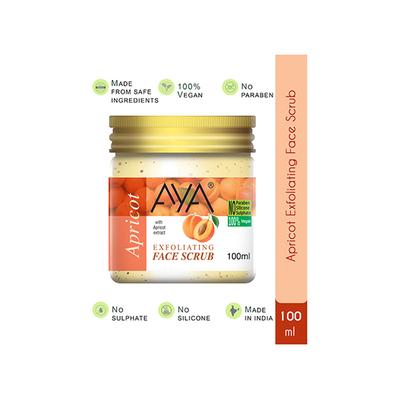 Aya Apricot Exfoliating Face Scrub, No Paraben, No Silicone, No Sulphate 100 ml - Scrubs & Exfoliants