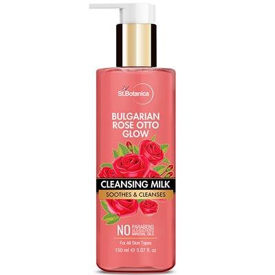 Stbotanica Bulgarian Rose Otto Glow Cleansing Milk Soothes & Cleanses No Paraben & Sls 150 ml - Make Up Removers