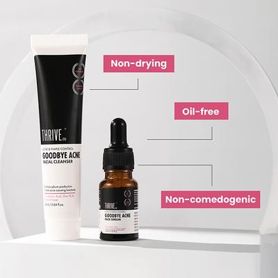 ThriveCo Goodbye Acne Kit (Serum + Face Wash), Reduces Acne, Pimples, Acne Marks & Sebum 1's - Facial Kits