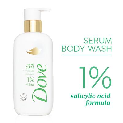 Dove 1% Salicylic Acid Formula Acne Clear Serum Body Wash, 300 ml - Shower Gels & Body Wash