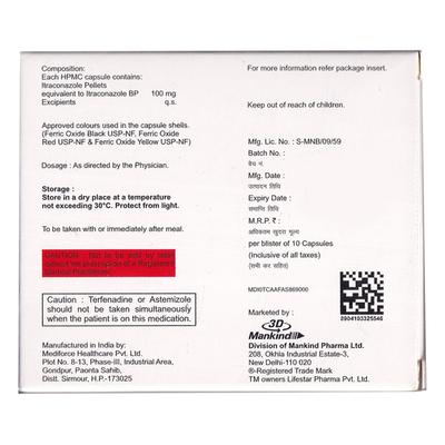 ITRAGREAT 100 Capsule 10's - Fungal Infections-Anf