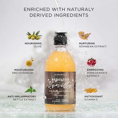 Kimirica Madagascar Vanilla Nourishing Shower Gel with Nettle Extract, All Skin Type 300ml - Shower Gels & Body Wash