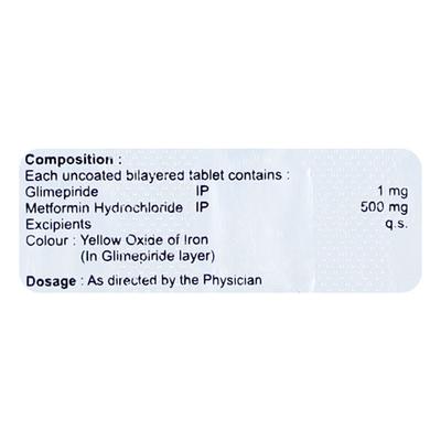 GPRIDE M 1mg Tablet 10's - Diabetes-Ant