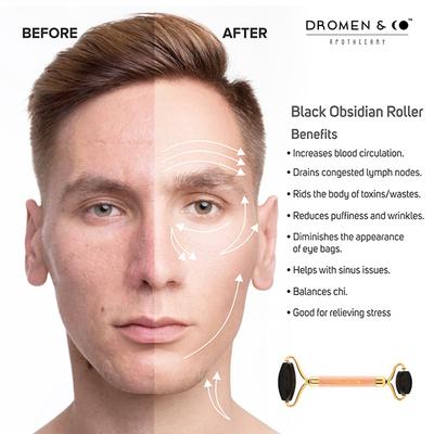 Dromen & Co Black Obsidian Facial Roller for Men 150 gm - Derma Rollers