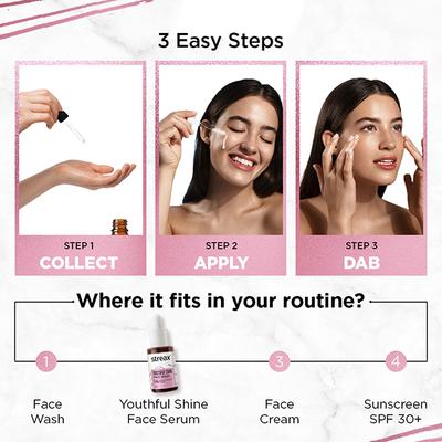 Streax Youthful Shine Face Serum, 11% Retinol Peptide Ceramides, Collagen and Oat Extracts 30 ml - Face Moisturizers