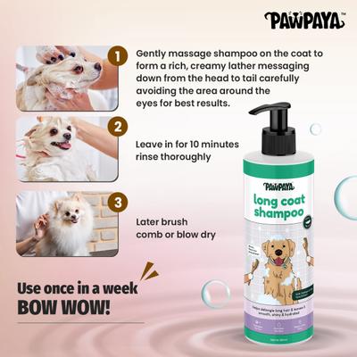 Pawpaya Long Coat Shampoo New 250 ml - Pet Grooming