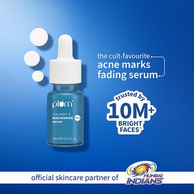 Plum 10% Niacinamide Face Serum With Rice Water & Squalane Fragrance-Free 10 ml - Face Serum
