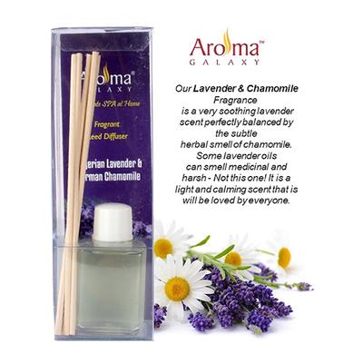 Aroma Galaxy (Alcohol Free) Fragrant Reed Diffuser Kit - Lavender and Chamomile 30 ml - Carrier Oils