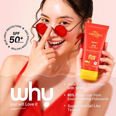 Aqualogica Detan + Dewy Sunscreen With Cherry Tomato & Hyaluronic Acid With SPF 50 & Pa ++++ 80 gm - Body Sunscreen