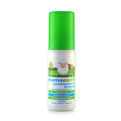 Mamaearth Nourishing Hair Oil for Babies with Almond & Avocado Oil No Mineral Oil Dermatologically Tested 0-10 Years 100ml - Creams, Lotions & Oils