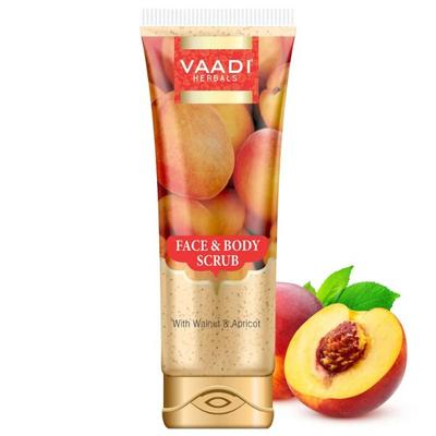 Vaadi Herbals Face & Body Scrub with Walnut & Apricot 110 gm - Face Scrubs
