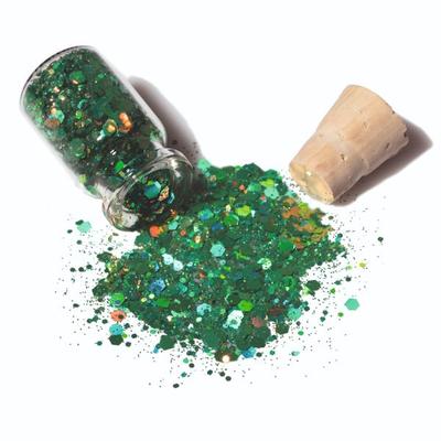 Kingdom Of Lashes - Midnight Green - Chunky Eye Glitter 5 ml - Eyeshadow, Bases & Primers