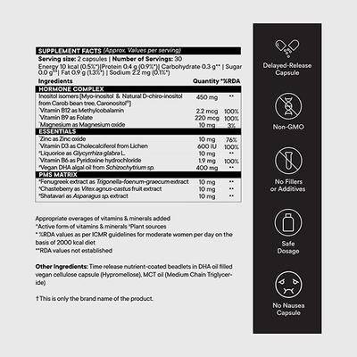 Wellbeing Nutrition Slow PCOS Supplement Veg Capsules for Women Caronositol, Weight Management 1's - Women Health