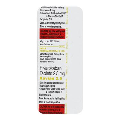 XAVIAN 2.5 Tablet 10's - Blood Clot-Ant
