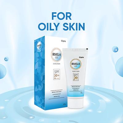 Rivela SPF 30+ PA+++ Sunscreen Gel 60gm - Dry Skin-Emo