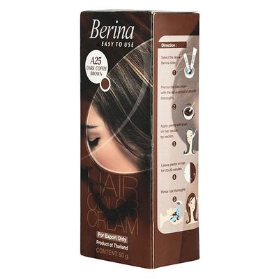 Berina A25 Dark Coffee Brown Hair Color Cream 60 gm - Crème