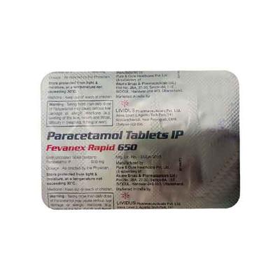 FEVANEX RAPID 650 Tablet 10's - Fever-Ana