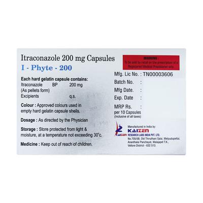 I PHYTE 200 Capsule 10's - Fungal Infections-Anf