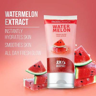 Faces Canada Watermelon Fresh Glow Face Scrub, Exfoliates & Removes Impurities 70 ml - Scrubs & Exfoliants