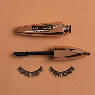 Matt Look Curl and Volume Waterproof False Lash Mascara, Black, MC-09, 12ml - Mascaras