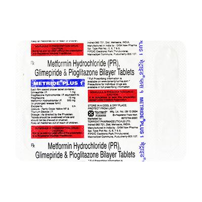 Metride Plus 1mg Tablet 10'S - Diabetes-Ant