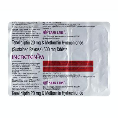 INCRETEN M 500mg Tablet 15's - Diabetes-Ant