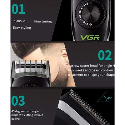 VGR V-028 Hair trimmer hair clipper for men (Black) 1's - Trimmers